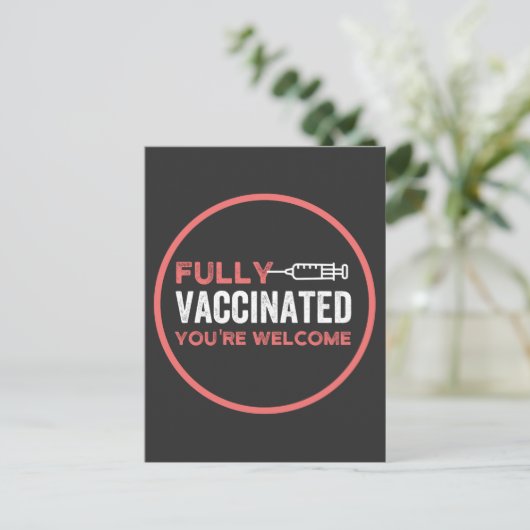 volledig gevaccineerd, gevaccineerd, vaccin, IT-en Briefkaart (Staand voorkant)