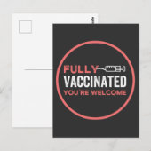 volledig gevaccineerd, gevaccineerd, vaccin, IT-en Briefkaart (Voorkant / Achterkant)