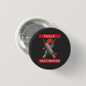 Volledig gevaccineerd - ingeënt ronde button 3,2 cm (Voorkant /achterkant)