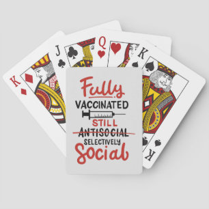 Volledig gevaccineerd nog steeds sociale afstand C Pokerkaarten