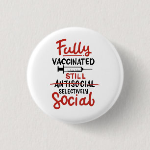 Volledig gevaccineerd nog steeds sociale afstand C Ronde Button 3,2 Cm