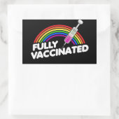 Volledig gevaccineerd Pride T-shirt Rechthoekige Sticker (Tas)