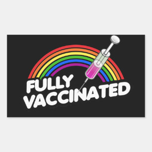 Volledig gevaccineerd Pride T-shirt Rechthoekige Sticker