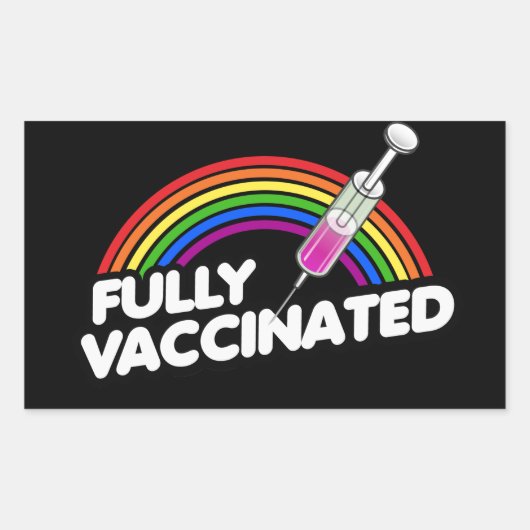 Volledig gevaccineerd Pride T-shirt Rechthoekige Sticker (Voorkant)