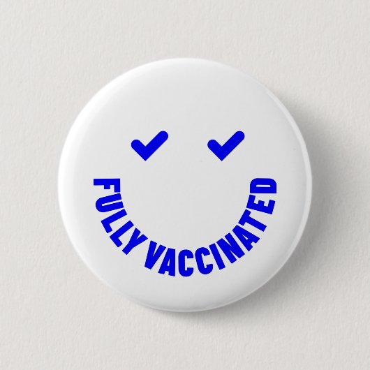 Volledig gevaccineerd Smiley Ronde Button 5,7 Cm (Voorkant)