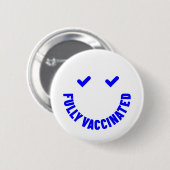 Volledig gevaccineerd Smiley Ronde Button 5,7 Cm (Voorkant /achterkant)
