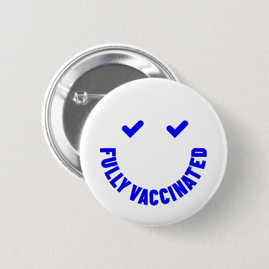 Volledig gevaccineerd Smiley Ronde Button 5,7 Cm (Voorkant /achterkant)