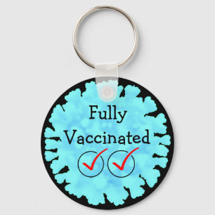 Volledig gevaccineerd tegen Covid 19 Button Sleutelhanger