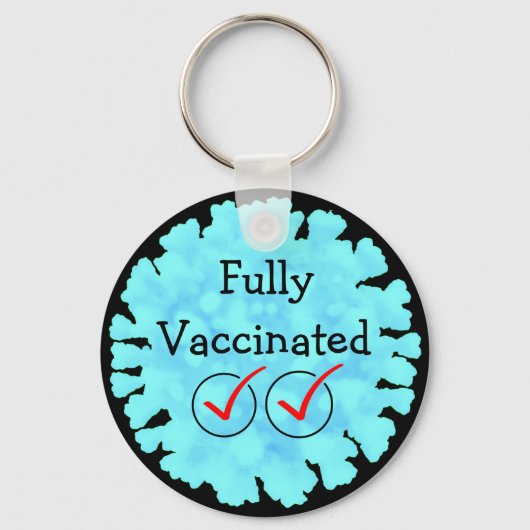 Volledig gevaccineerd tegen Covid 19 Button Sleutelhanger (Voorkant)