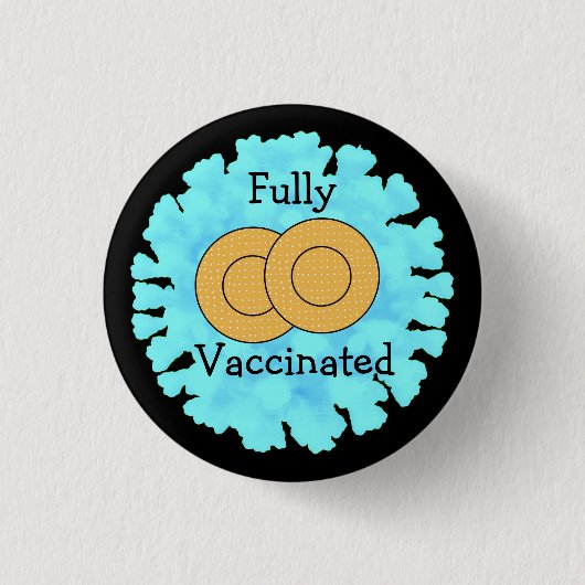 Volledig gevaccineerd tegen Covid 19 Knop Ronde Button 3,2 Cm (Voorkant)