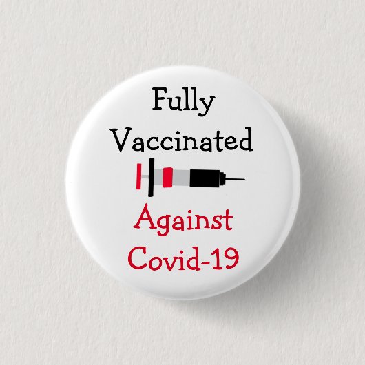 Volledig gevaccineerd tegen Covid-19 Knop Ronde Button 3,2 Cm (Voorkant)