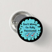 Volledig gevaccineerd tegen Covid 19 Knop Ronde Button 3,2 Cm (Voorkant /achterkant)
