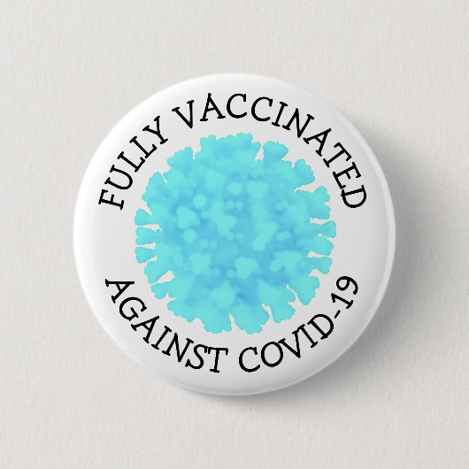 Volledig gevaccineerd tegen Covid 19 Knop Ronde Button 5,7 Cm (Voorkant)