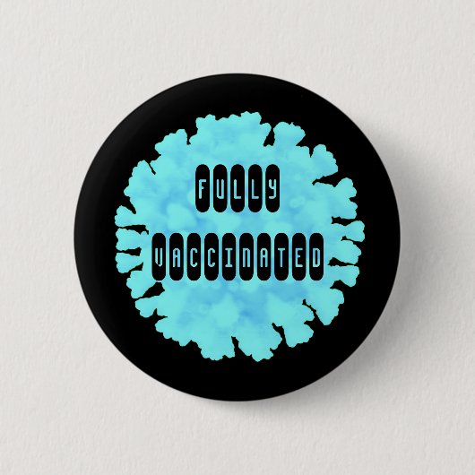 Volledig gevaccineerd tegen Covid 19 Knop Ronde Button 5,7 Cm (Voorkant)