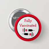 Volledig gevaccineerd tegen Covid-19 Knop Ronde Button 5,7 Cm (Voorkant /achterkant)