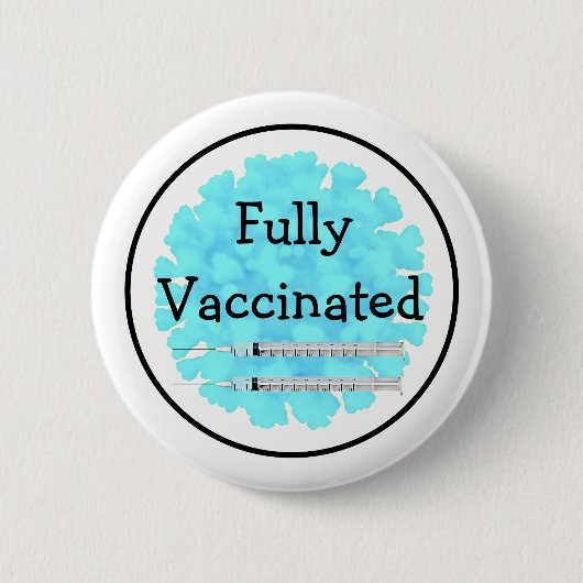Volledig gevaccineerd tegen Covid 19 Knop Ronde Button 5,7 Cm (Voorkant)