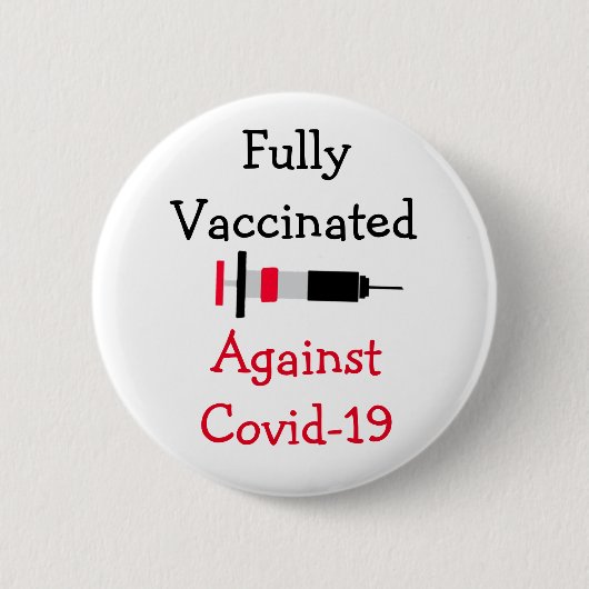Volledig gevaccineerd tegen Covid-19 Ronde Button 5,7 Cm (Voorkant)