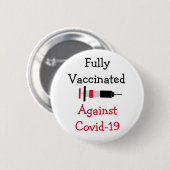 Volledig gevaccineerd tegen Covid-19 Ronde Button 5,7 Cm (Voorkant /achterkant)