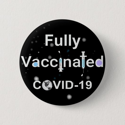 Volledig gevaccineerd tegen COVID-19 Ronde Button 5,7 Cm (Voorkant)