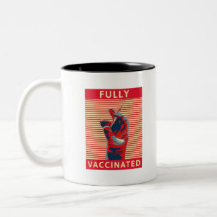 Volledig gevaccineerd tweekleurige koffiemok