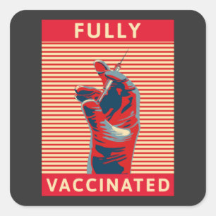 Volledig gevaccineerd vierkante sticker