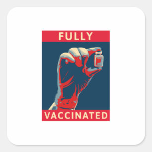 Volledig gevaccineerd vierkante sticker