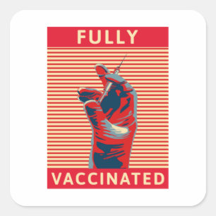 Volledig gevaccineerd vierkante sticker