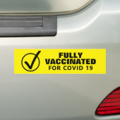 Volledig gevaccineerd voor covid 19-gebarsten Bump Bumpersticker (Op auto)