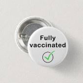 Volledig gevaccineerde Covid 19 Button / Pin / Bad (Voorkant /achterkant)