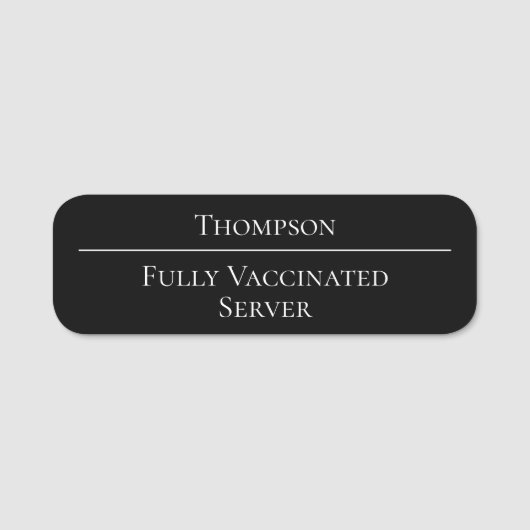Volledig gevaccineerde Server Business Black Naamplaatje (Voorkant)