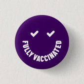 Volledig gevaccineerde Smiley-Button Ronde Button 3,2 Cm (Voorkant)