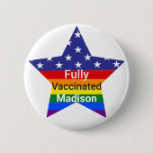 Volledig gevaccineerde ster ronde button 5,7 cm (Voorkant)