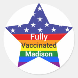 Volledig gevaccineerde ster ronde sticker