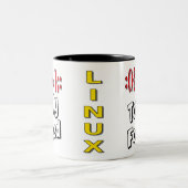 Volledig gevorkt - Vorkbom - GNU Linux Theme Tweekleurige Koffiemok (Center)