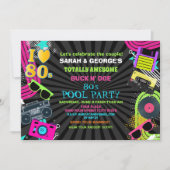 Volledig geweldige 80s Pool feestuitnodiging Kaart (Voorkant)