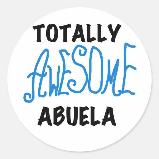 Volledig Geweldige Abuela Blue Tshirts en Gasten Ronde Sticker (Voorkant)