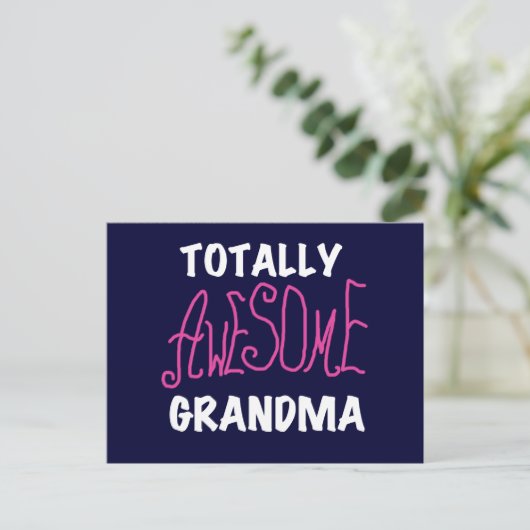 Volledig Geweldige Grandma Pink T-shirts en cadeau Briefkaart (Staand voorkant)