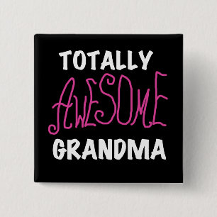 Volledig Geweldige Grandma Pink T-shirts en cadeau Vierkante Button 5,1 Cm