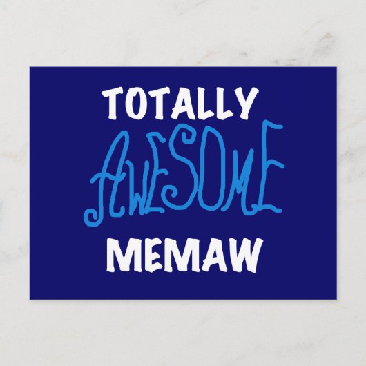 Volledig Geweldige Memaw Blue T-shirts Briefkaart (Voorkant)