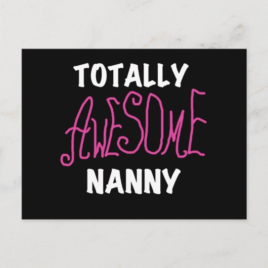Volledig Geweldige nanny Pink T-shirts en cadeautj Briefkaart (Voorkant)