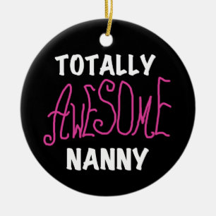 Volledig Geweldige nanny Pink T-shirts en cadeautj Keramisch Ornament
