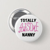 Volledig Geweldige nanny Pink T-shirts en cadeautj Ronde Button 5,7 Cm (Voorkant /achterkant)
