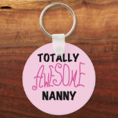 Volledig Geweldige nanny Pink T-shirts en cadeautj Sleutelhanger (Voorkant)