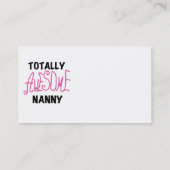 Volledig Geweldige nanny Pink T-shirts en cadeautj Visitekaartje (Achterkant)