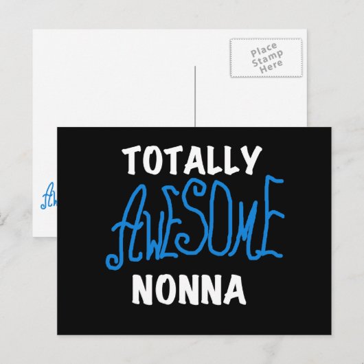 Volledig Geweldige nonna Blue T-shirts en cadeautj Briefkaart (Voorkant / Achterkant)