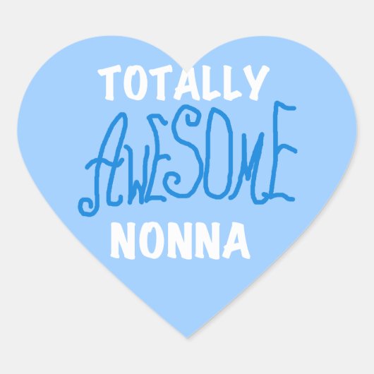 Volledig Geweldige nonna Blue T-shirts en cadeautj Hart Sticker (Voorkant)