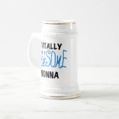 Volledig Geweldige Nonna Blue T-shirts en geschenk Bierpul (Voorkant links)