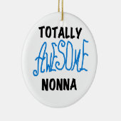 Volledig Geweldige Nonna Blue T-shirts en geschenk Keramisch Ornament (Rechts)
