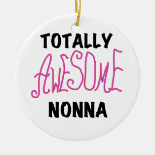 Volledig Geweldige Nonna Pink T-shirts en geschenk Keramisch Ornament