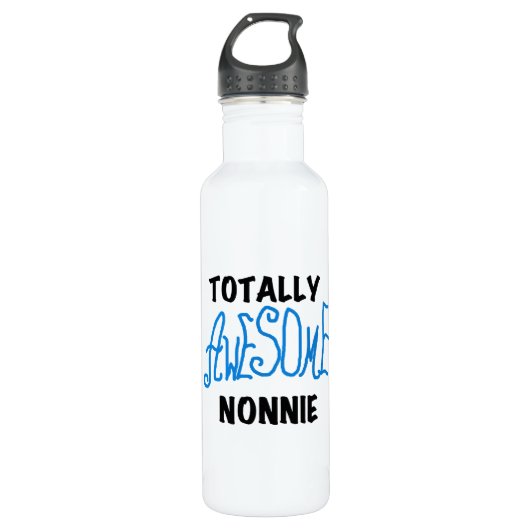 Volledig Geweldige Nonnie Blue Tekst Tshirts en Waterfles (Voorkant)